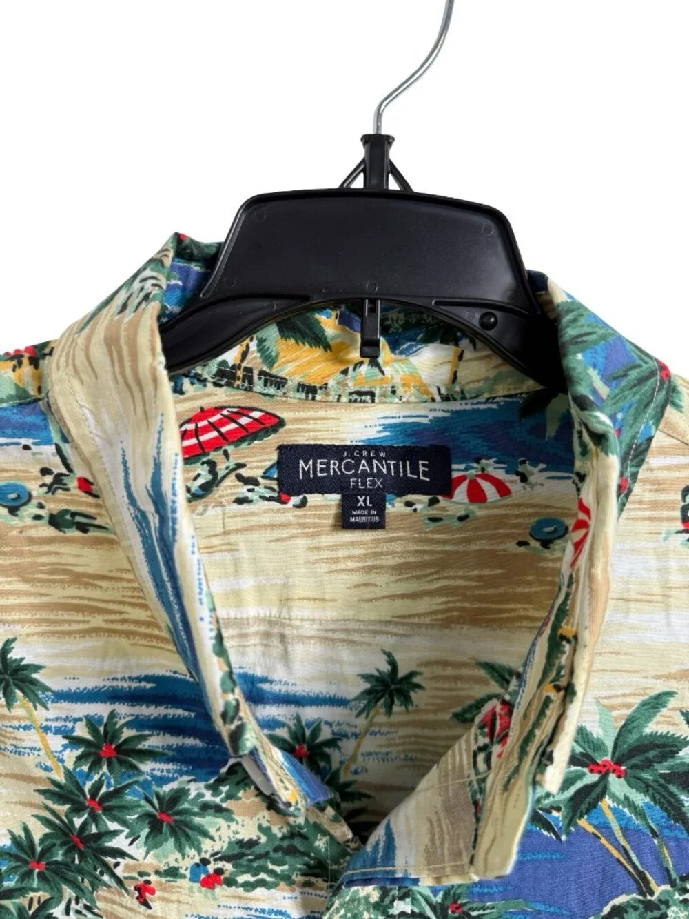 J Crew Mercantile Flex Camp Button Down Shirt Mens XL Slim Hawaiian Cotton
